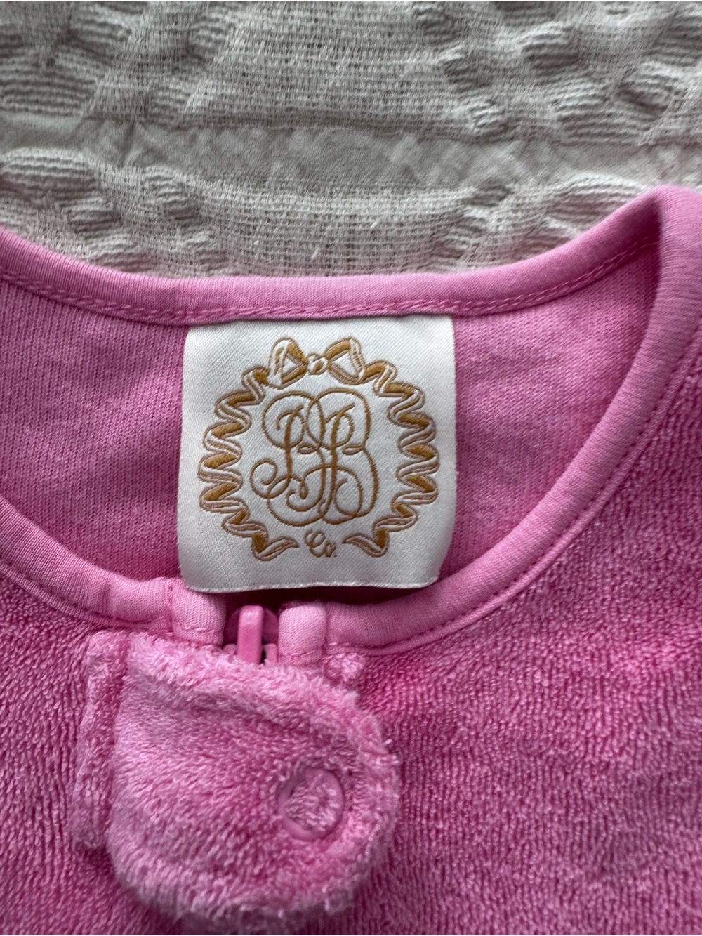 Pink Ruffled Terry Cloth cover up - Picture 2 of 4